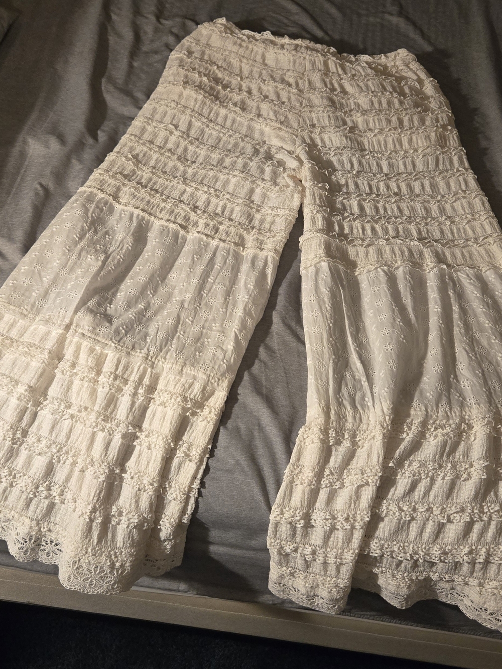 POL Boho Lace Wide-Leg Pants in Cream - Picture 8 of 8